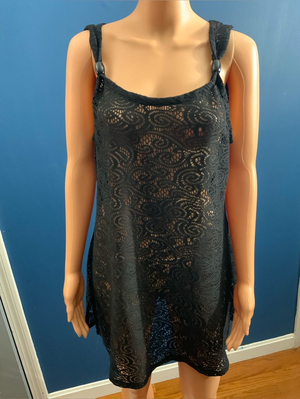croft & barrow Black Crochet Swim Cover-Up